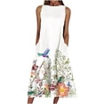 thumbnail image 2 of SMihono Robe d'Été pour Femmes Grande Taille Mode Femmes Été Décontractée Imprimé Poche Sans Manches Ample Longue Robe, 2 of 8