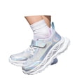 thumbnail image 3 of HUANBAI Breathable Mesh Sneakers For Girls With Sparkling Lightweight Comfortable Running Shoes For All Seasons ,(7-8 Years Silver) Size ,13, 3 of 5
