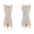 thumbnail image 2 of 1/4 Carat Pave Set Round Diamond Hoop Earrings in 14K Rose Gold (SI1-SI2 Clarity), 2 of 3