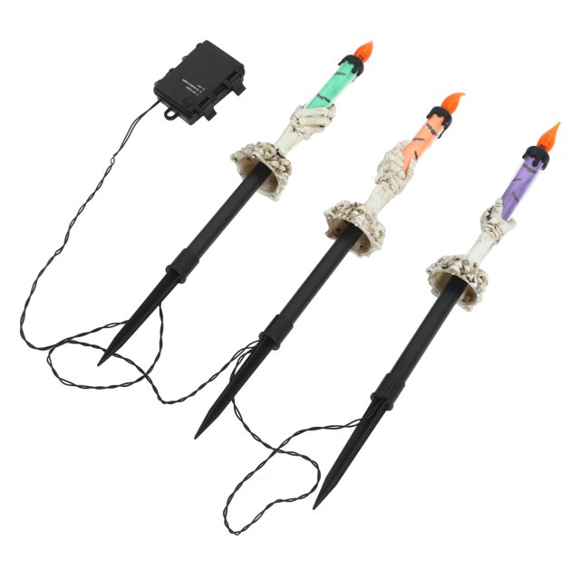 1 juego de luces de camino para exteriores, para Halloween, para porche, patio, decoración de estacas.
