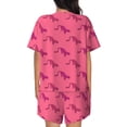 thumbnail image 6 of Uemuo Leopard Print Pattern Women's Short-Sleeved Pajama, Button-Front Loungewear, 2-Piece Summer Sleepwear, Elastic Drawstring Shorts-4X-Large, 6 of 7