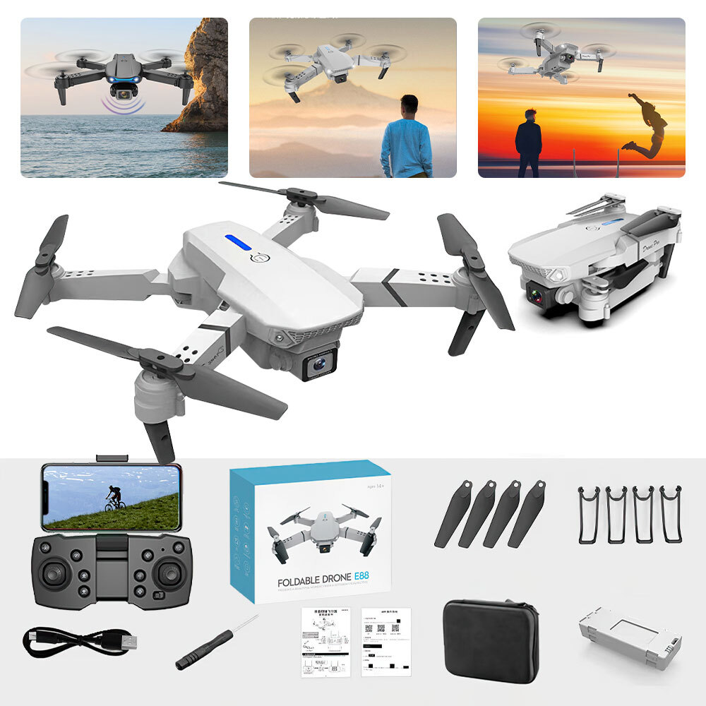 Drones with Camera for Kids Adults 4k HD E88 Pro Foldable Mini Drone