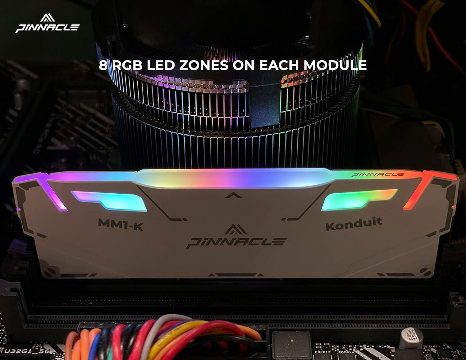Timetec Pinnacle Konduit RGB 32GB KIT(2x16GB) DDR4 3200MHz PC4-25600 CL16-18-18-38 XMP2.0 Overclocking 1.35V Dual Rank Compatible for AMD and Intel Desktop Gaming PC Memory Module - White