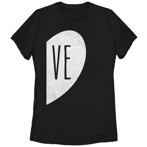 Women's Lost Gods VE Half Love Heart Graphic Tee Black Medium