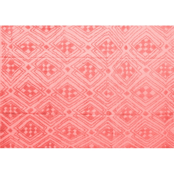 Ahgly Company Indoor Rectangle Abstract Red Modern Area Rugs, 7' x 9'