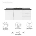 thumbnail image 4 of Sink Vanity Cabinet, Black White, Ceramic, Melamine, Modern Contemporary, Hotel Bedroom Bathroom Master Suite Guest, 4 of 9