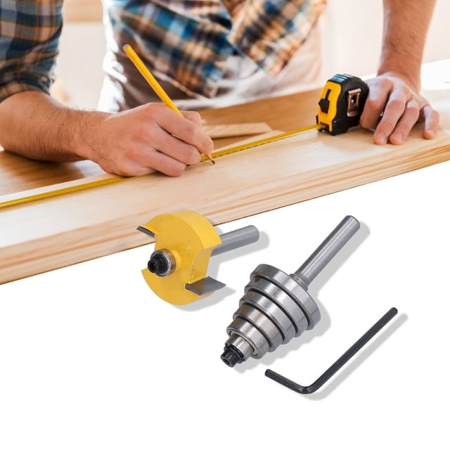 Rabbet Router Bit, Practical Carbon Steel + Alloy 1/4in Shank Backlash Resistance Milling Cutter Routers Bits for Wood