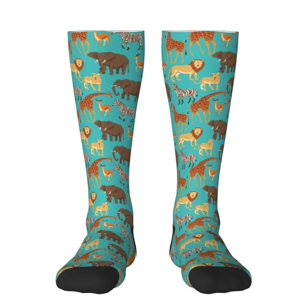 Fotbe Cute Animals Calcetas Divertidas Estampadas para Hombre y Mujer, Calcetas de Algodón hasta la Rodilla para Caminar, Correr, Enfermería y Embarazo