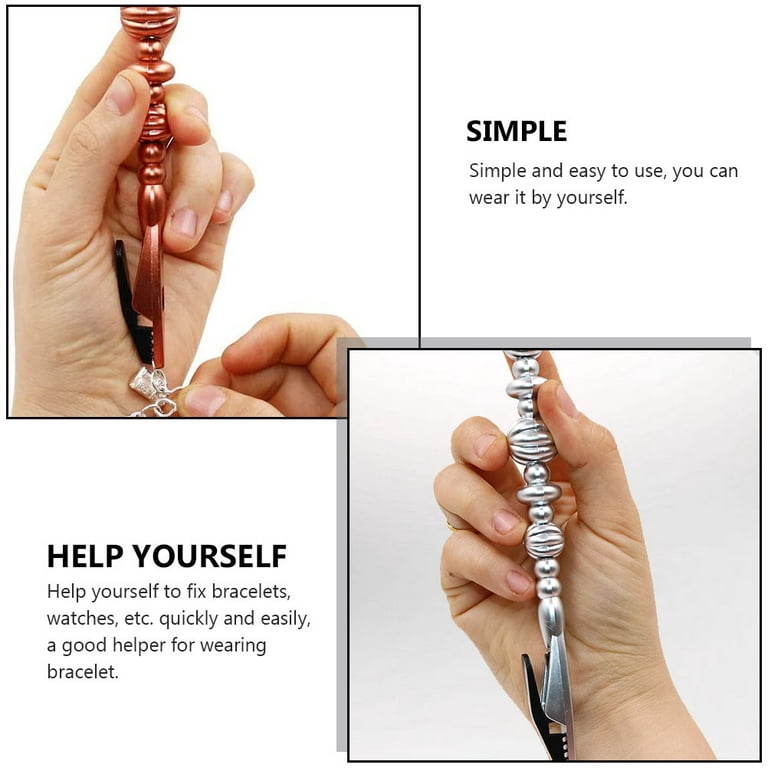 4pcs Bracelet Assist Clips Bracelet Tool Jewelry Helper Fastening and Hooking Equipment, Adult Unisex, Size: 7.87 x 2.36 x 0.59