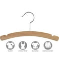 thumbnail image 3 of The Great American Hanger Company Rounded Wooden Kids Hanger with Natural Finish, 12 Inch Wood Top Hangers with Chrome Swivel Hook for Childrens, 3 of 4