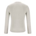 thumbnail image 5 of ibuvkizy Mens Fall Winter Sweater!Men Casual Long Sleeve Round Neck Pullover Solid Knit Collar Tops Blouse Sweater White,XXL, 5 of 6