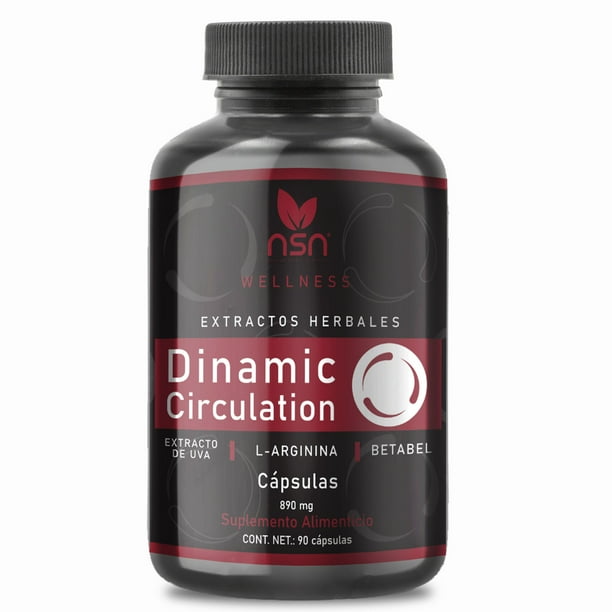 NSN Dynamic circulation | Con Extracto de Uva, L-Arginina, Betabel| 890 mg por Cápsula | 90 Cápsulas Natural SmartNutrition Wellness