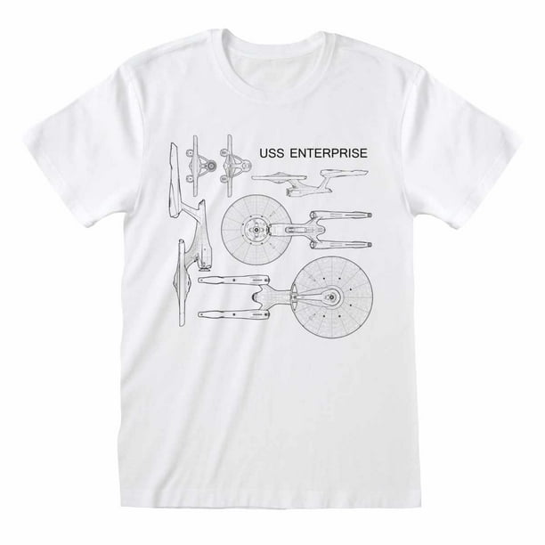 Star Trek - Camiseta USS Enterprise para Adultos Unisex (Blanco)