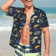 thumbnail image 7 of Fuzoiu Undersea Animals Print Hawaiian Shirt for Men, Summer Beach Casual Short Sleeve Button Down Shirts, Men’s Beach Summer Shirts with Pocket,Small, 7 of 7