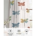 thumbnail image 6 of Watercolor Dragonfly Sheer Curtains 84 Inch Length 2 Panels Set for Living Room/Bedroom, Country Farmhouse Animal Beige Kitchen Curtains Grommet Semi-Sheer Curtains Drapes Window Treatments 42"x84"x2, 6 of 7