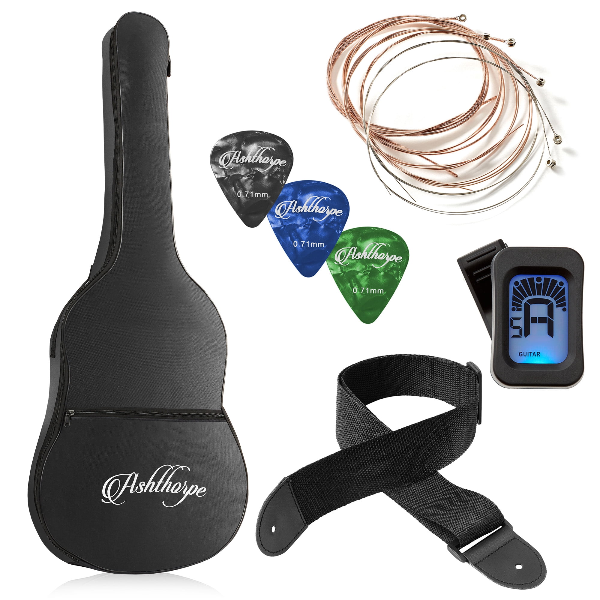 Ashthorpe 30-Inch Kids Acoustic Guitar - Light Blue, Beginner Starter Kit with Gig Bag, Extra Strings, Strap, and Lessons