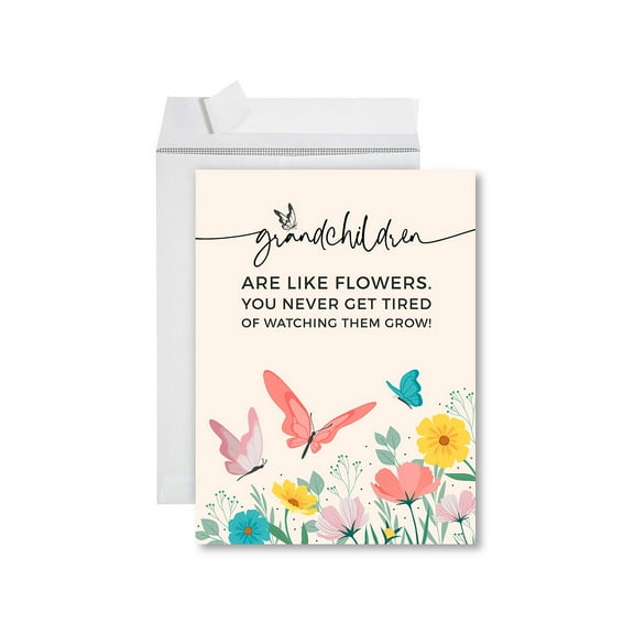 Koyal Wholesale Funny National Grandparents Day Jumbo Card, Grandchildren Are Like Flowers Grandmother, 1-Pk