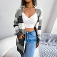 thumbnail image 5 of Idoravan Cardigans for Women Clearance Spring Women's Fashion Autumn Winter Stripes Long Sleeve Cardigan Sweater Coat Tops, 5 of 6