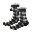 thumbnail image 4 of EnJoCho Women'S Thickened Fleece Lined Socks Autumn Winter Christmas Black Red Plaid Pattern Plush Insulation Anti Slip Floor Socks Ladies Winter Thick Fleece Socks, 4 of 6