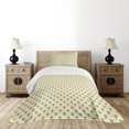 thumbnail image 4 of Ambesonne Geometric Quilted Bedspread Set 2 Pcs, Soft Colors Ornaments, Twin Size, Pale Yellow Khaki, 4 of 5