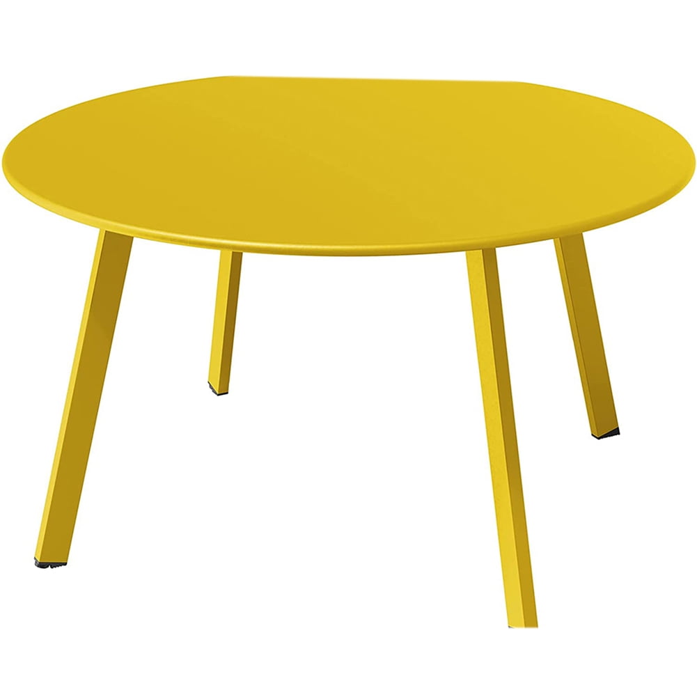 Kadyn Round Coffee Table, Patio Side Table for Garden, Tea Table for Balcony, Yellow Kadyn Round Coffee Table, Patio Side Table for Garden, Tea Table for Balcony, Yellow