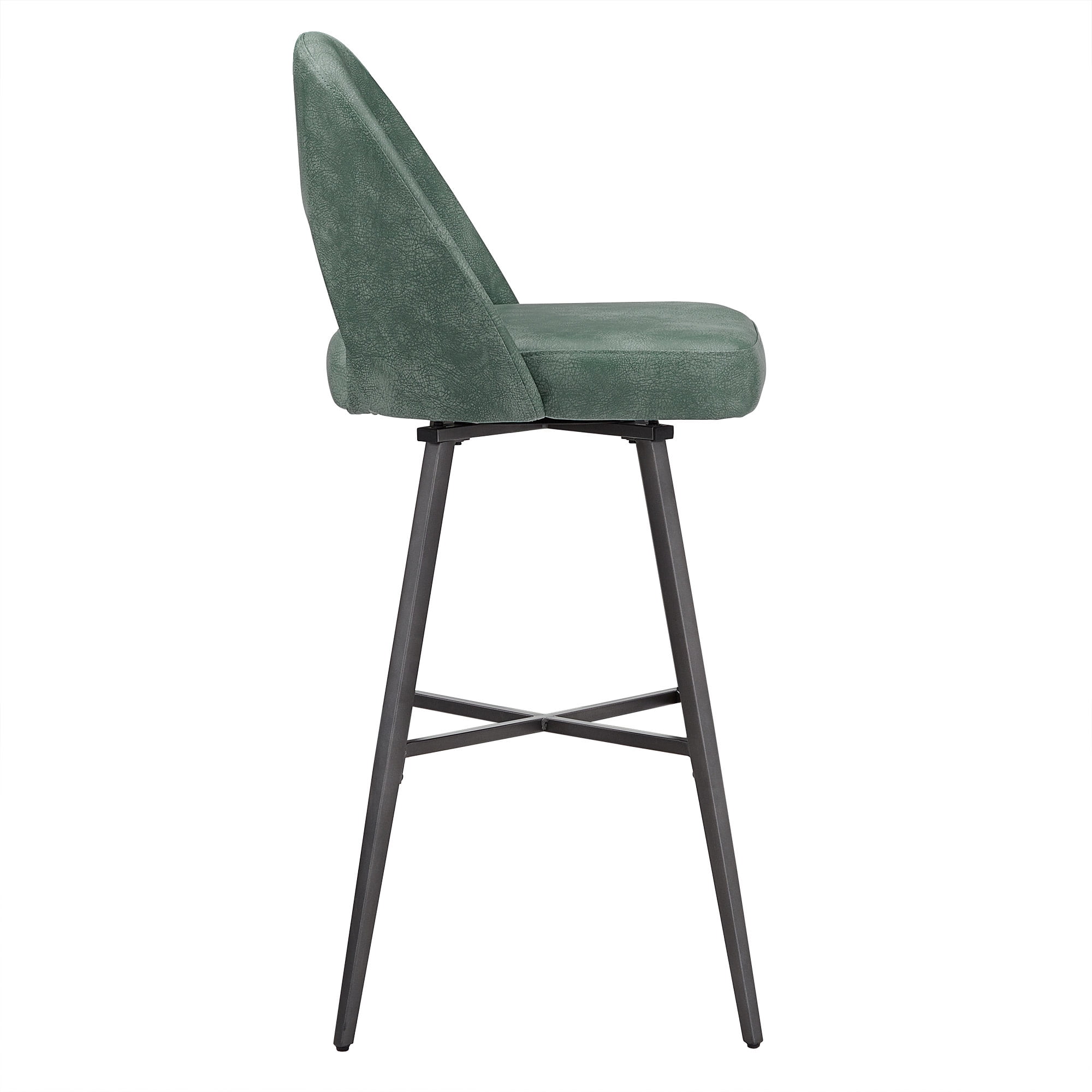 Weston Home Krista 29" Metal Swivel Mid-Back Bar Stools, Set of 2, Teal