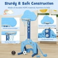 thumbnail image 2 of Topbuy 3 in 1 Toddler Basketball Hoop Height Adjustable Kids Basketball Hoop w/ Soccer Goal & Golf Play Set Blue, 2 of 7