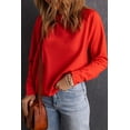 thumbnail image 2 of ABPHQTO Sudadera De Mujer Con Cuello Redondo De Color Rojo Liso, 2 of 5
