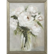 My Texas House Peachy Rose Bouquet Framed Emb Canvas Board 18" x 24"