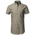 thumbnail image 2 of FashionOutfit Men's Casual Basic Button Collar Chambray Short Sleeve Shirt, 2 of 4