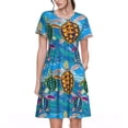 thumbnail image 1 of Disketp Little Sea Turtles para Vestido de Manga Corta para Mujeres, Vestidos de Verano para Mujeres, Casual y Holgado para la Playa, 1 of 6