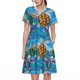 thumbnail image 1 of Easygdp Little Sea Turtles para Vestido Transpirable de Mujer, Vestido Suelto de Manga Corta con Pliegues y Bolsillos para el Verano, 1 of 6