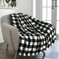 thumbnail image 4 of AUQ Buffalo Checker Throw Blanket for Sofa Couch | Soft Flannel Fleece White Black Checkered Plaid Pattern Decorative Throw | Warm Cozy Lightweight Microfiber | 50 X 60 Inches, 4 of 7
