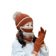 thumbnail image 2 of 3 in 1 Winter Knitted Beanie Hat Face Neck Warmer Set for Women Girls Fleece Lining Ski Caps with Pompom, 2 of 6