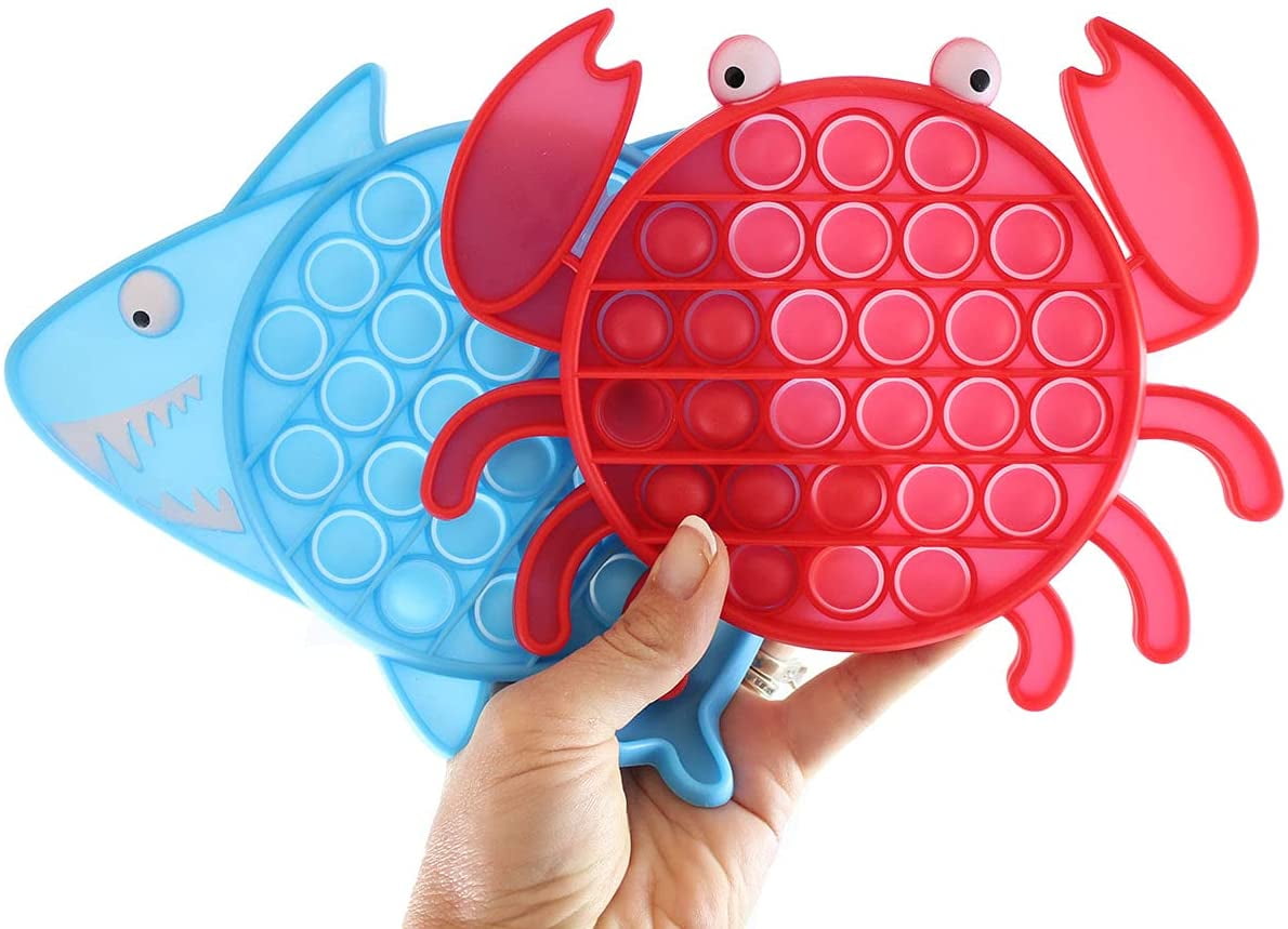 2 RANDOM Cute Ocean Animal Shaped Pop Silicone Push Poke Bubble Wrap
