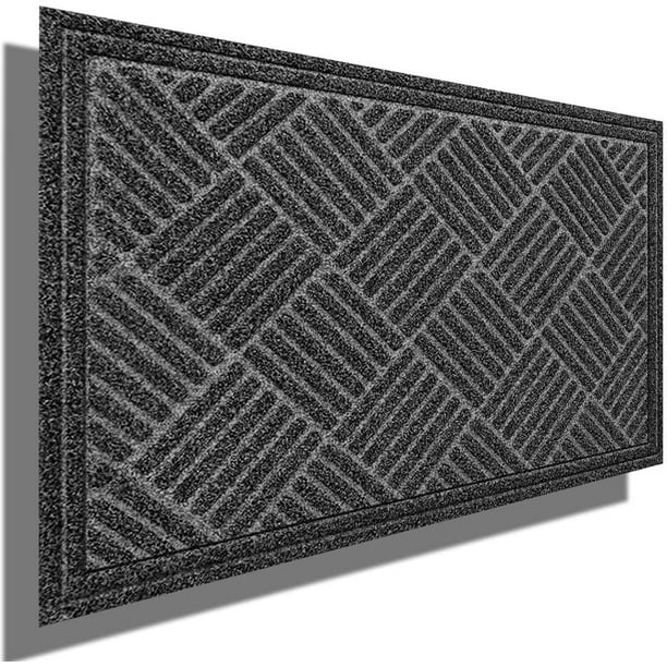 Amagabeli Large Outdoor Door Mats Rubber Shoes Scraper 36" x 24" for