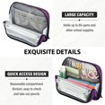 thumbnail image 5 of Standing Pencil Case with Base Large Capacity Stationery Pouch Pen Bag with Zipper for Women Men Glowing Purple Butterfly, 5 of 7
