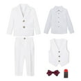 thumbnail image 5 of Eltusu Boys Outfit Sets, 6 Pieces Relaxed Fit Long Sleeve School Uniform Set White Size 6 T, 5 of 8