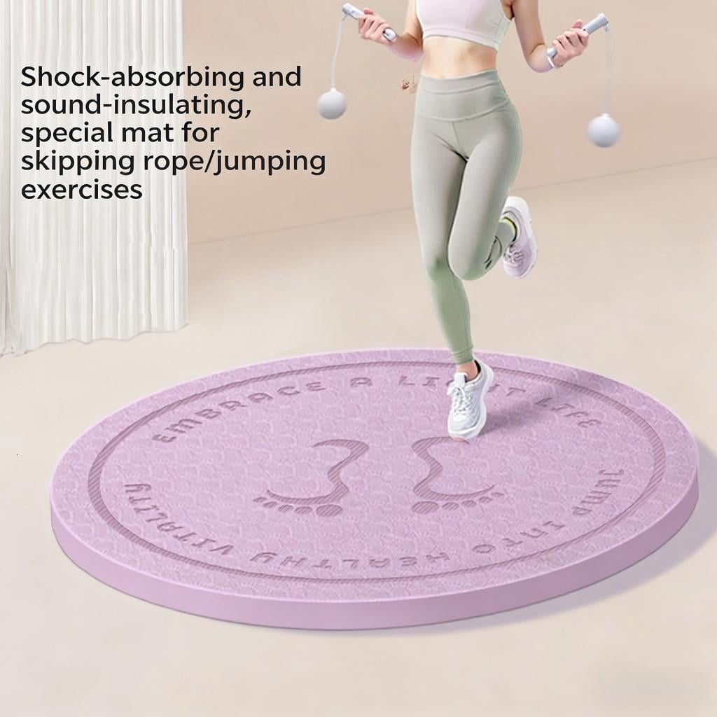 Yihuala Nonslip Jump Rope Mat Comfortable Thick Household Fitness Mat Multifunction Skipping Fitness Pilates Workout