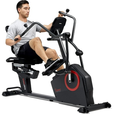 Sunny Health & Fitness SF-RBE4886SMART Electromagnetic Recumbent Cross Trainer Elliptical Bike