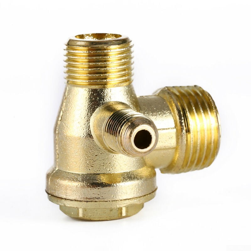 Pumps Check Valve Gold 3-way Pipe Thread Replacement Air Compressor Check Valve 