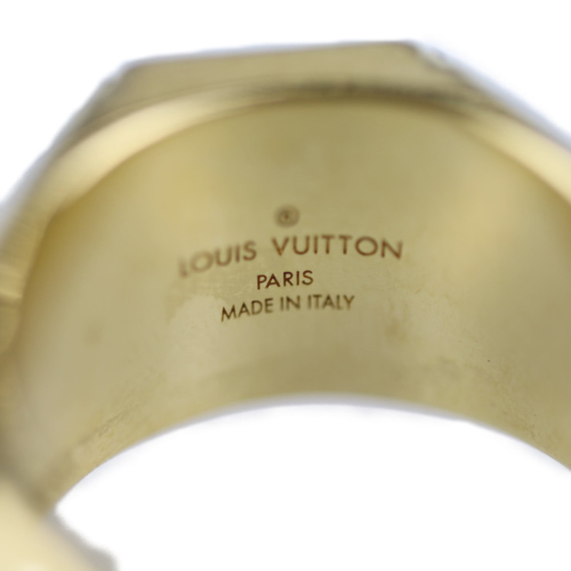 Authenticated Used LOUIS VUITTON Louis Vuitton Signet Ring Monogram  Ring/Ring M80191 Notation Size L Metal Gold 