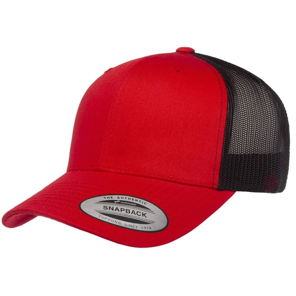 Gorra Yupoong YP Classics Retro Trucker roja y negra