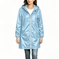thumbnail image 4 of Jerdar Women Waterproof Lightweight Long Sleeve Rain Jacket Solid Color Winter Rainproof Active Outdoor Hooded Raincoat S, 4 of 8