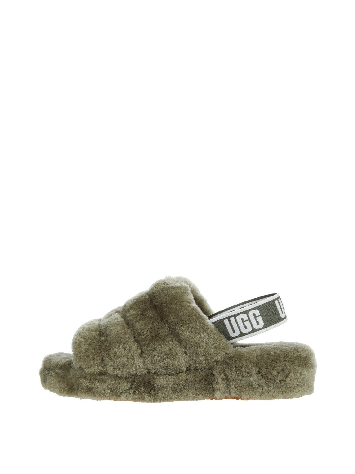 UGG Women's Fluff Yeah Fur Slides w/ Back Strap, Open Toe - Pink