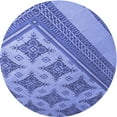 thumbnail image 1 of Ahgly Company Tapis Rond Lavable en Machine Intérieur Transitionnel Bleu Denim, 7 Pieds Rond, 1 of 7