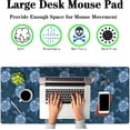 thumbnail image 2 of Computer Desk Mat Blue Mats, Gaming Mouse Pads Big Mouse Pad, Desk Pads Large Non-Slip Rubber Base Waterproof with Stitched Edges, 35.4 X 15.7 inch for Work/Game/Office/Home Turtle Pattern, 2 of 6