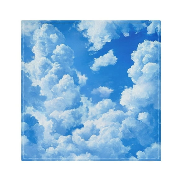 Napkin Satin Napkin 20*20Inchx1 Kitchen Towel Dinner Plate Towel Decorative Towel Napkin Tea Towel Suitable For Kitchen Table Blue Sky and Clouds