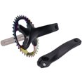 thumbnail image 3 of Plato y manivela negros para bicicletas Juego de bielas de una sola velocidad de aluminio de 38 dientes, 3 of 8