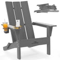 thumbnail image 6 of Tappio Folding Adirondack Chair All Weather HDPE Outdoor Patio Chairs with Detachable Multifunctional Holders and Cup Holders, Fire Pit Chairs for Yard Garden Poolside, Gray, 6 of 7
